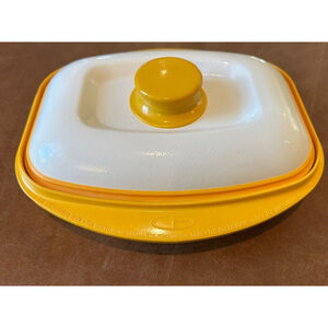 Range Mate Yellow Non-Stick Microwave Grill Pan Cooker Vtg